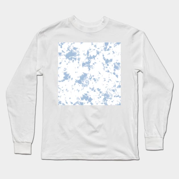 Sky Blue and white Storm - Tie-Dye Shibori Texture Long Sleeve T-Shirt by marufemia